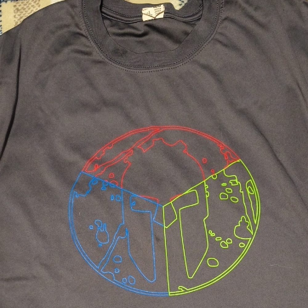 Pacifica Dark Gray Tee with Vibrant Graphic